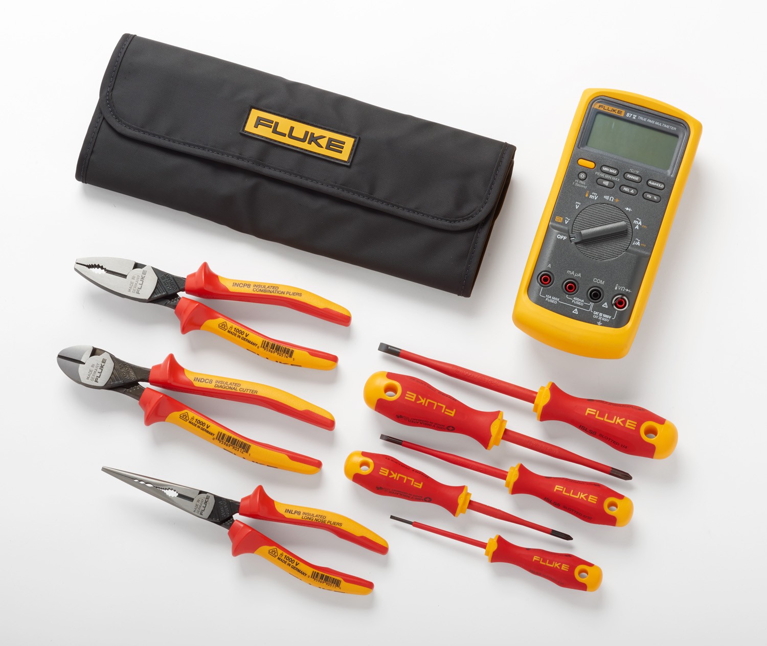 Kit Fluke 87-V multímetro con herramientas aisladas