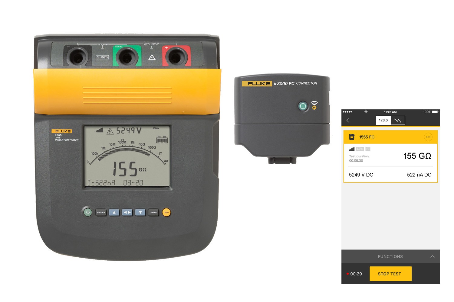 Fluke 1555 FC Medidor de aislamiento 10 kV