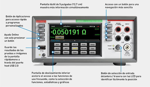 Multímetro Keithley DMM6500 de 6.5 dígitos con pantalla táctil