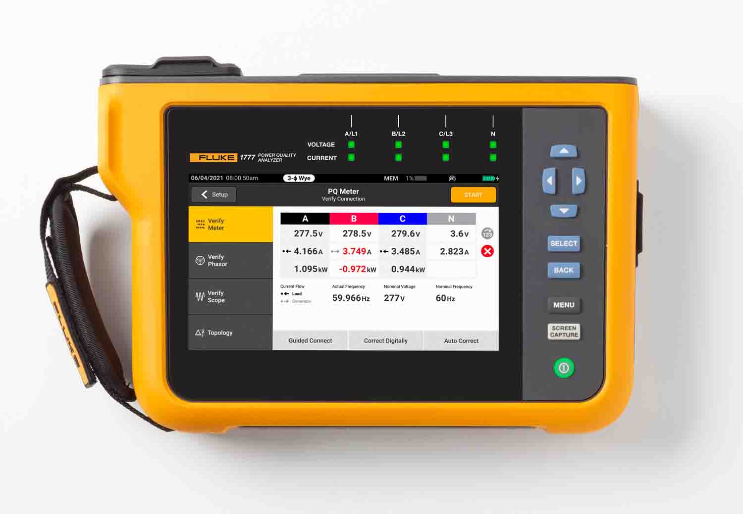 Fluke 1777 Analizador trifásico Calidad Eléctrica