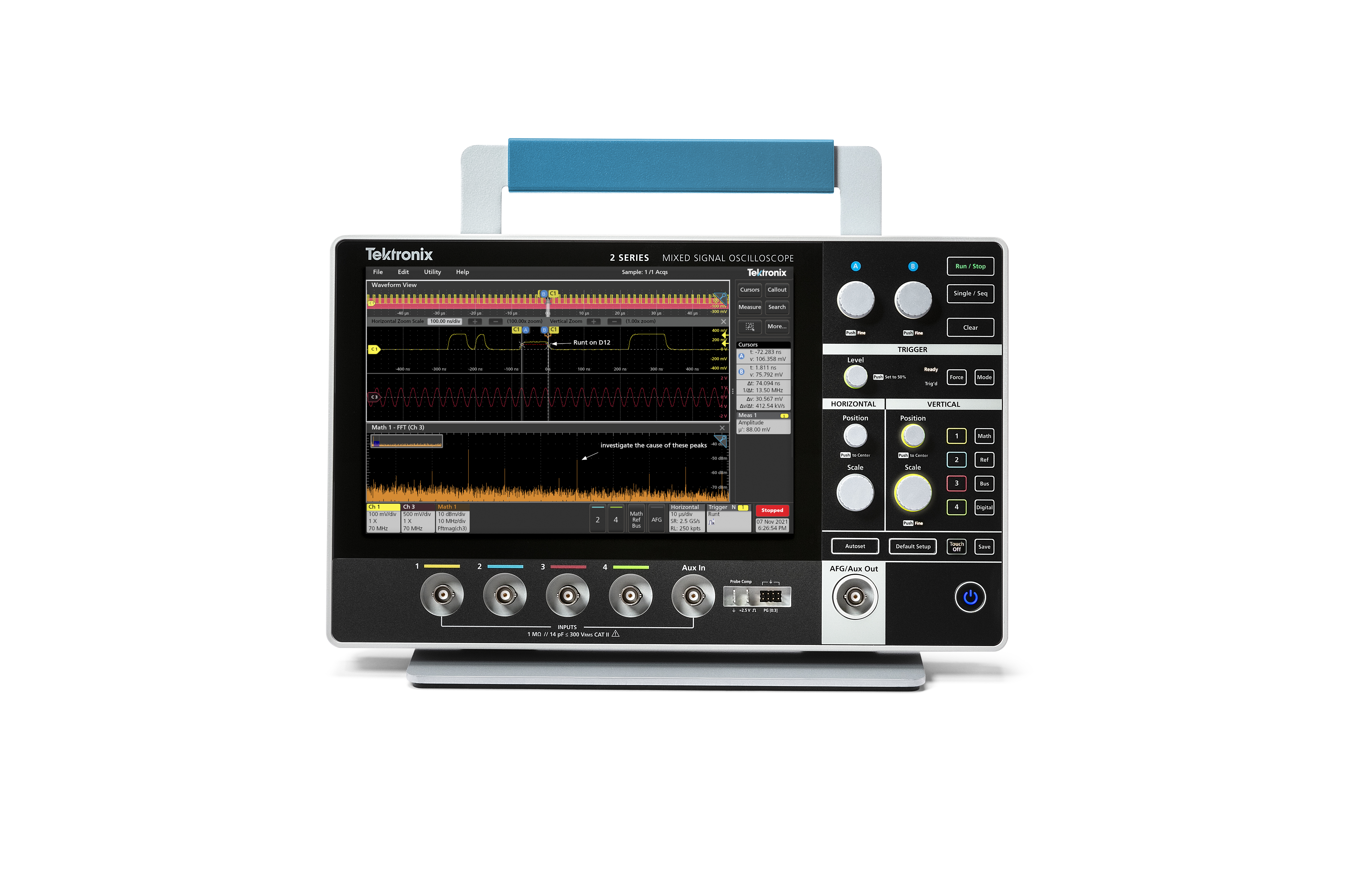 MSO 2 Osciloscopio portátil de señal mixta Tektronix